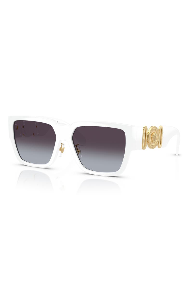 Versace Biggie 57mm Rectangular Sunglasses, Alternate, color, White