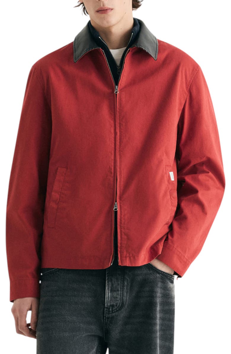 Scalpers Bomber Jacket With Contrast Collar, Main, color, Red