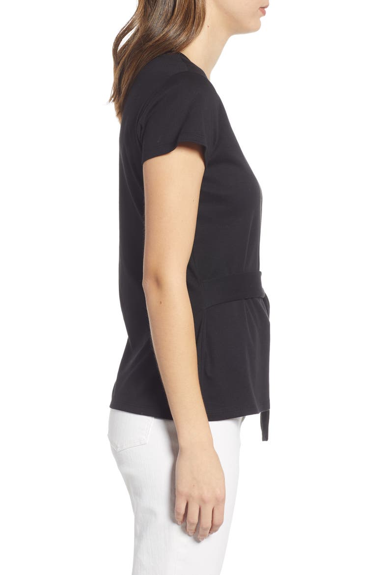 Tie Waist Tee, Alternate, color, BLACK