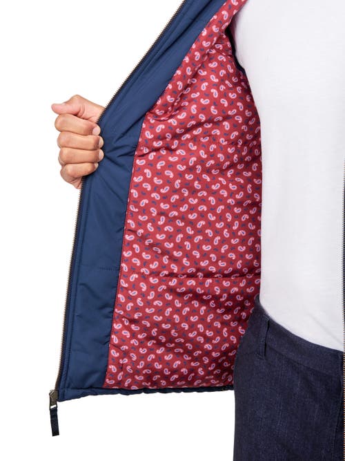 Construct Solid Puffer Jacket In Navy
