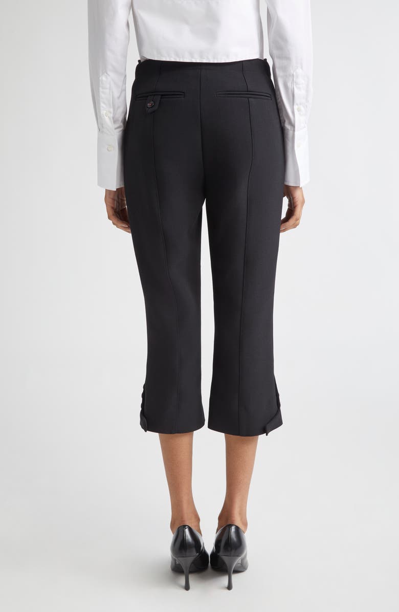 Victoria Beckham Tab Detail Double Crepe Crop Pants, Alternate, color, Black