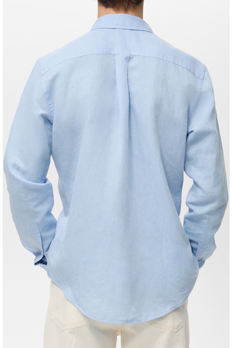 Classic Fit Linen & Cotton Button-Up Shirt, Alternate, color, SKY BLUE