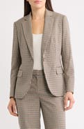 Anne Klein Plaid One-Button Blazer