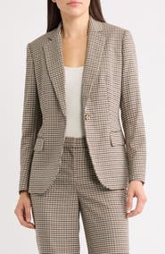 Anne Klein Plaid One-Button Blazer