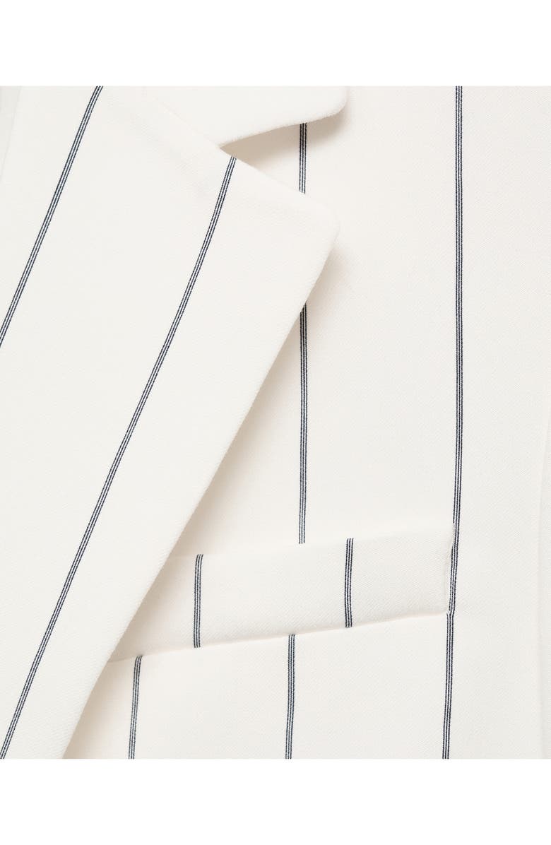 MANGO Pinstripe Suit Jacket, Alternate, color, White