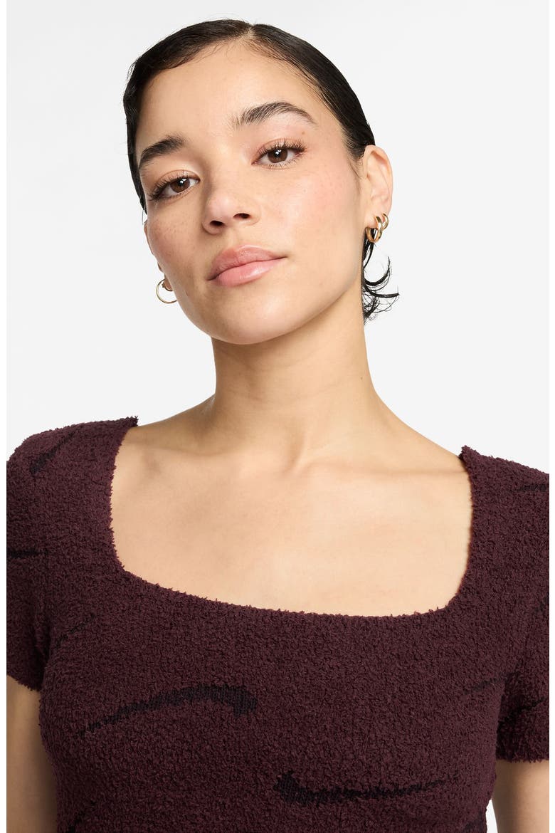 Phoenix Bouclé Knit Slim Fit Crop Top, Alternate, color, BURGUNDY CRUSH