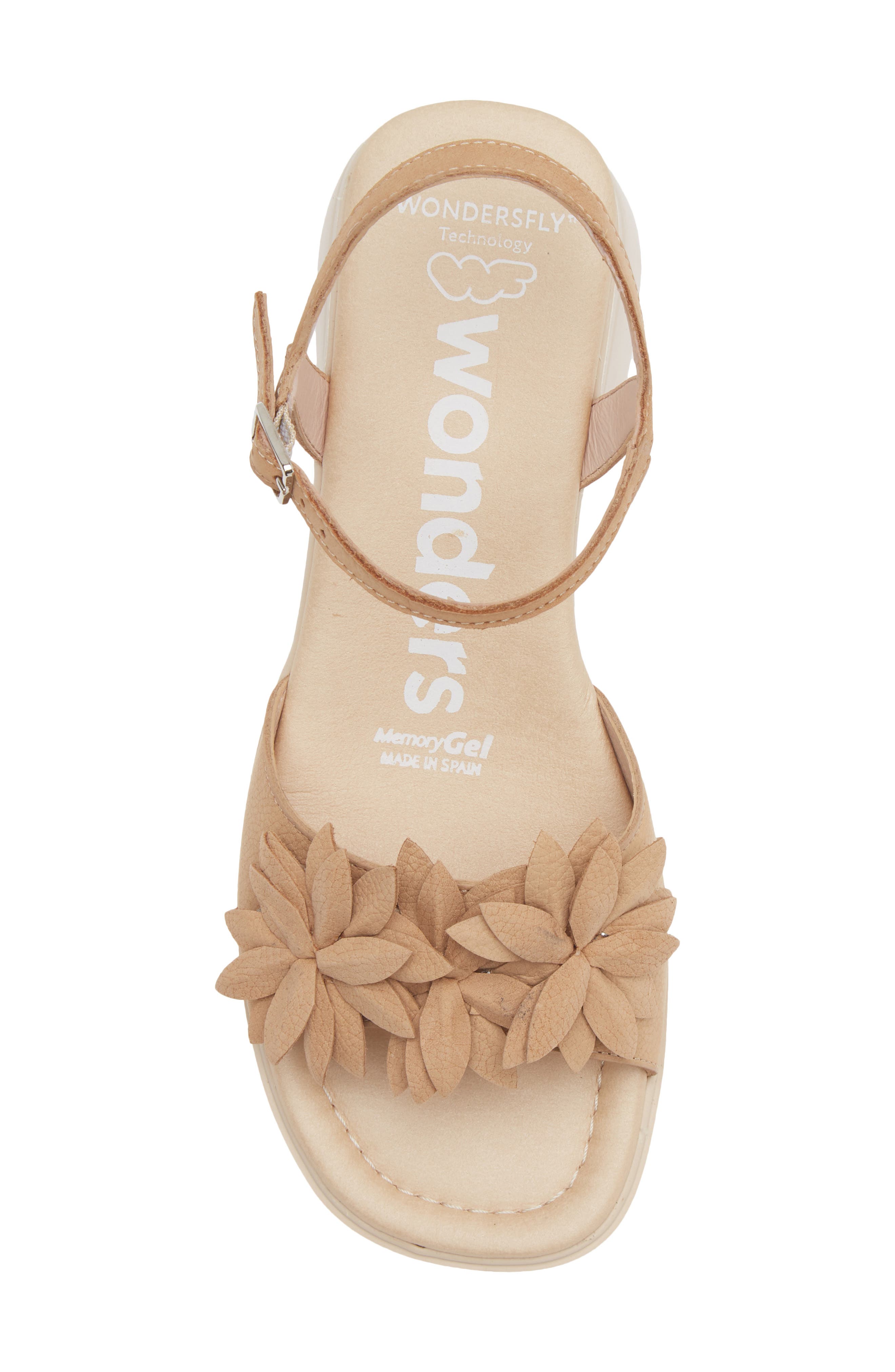 Wonders Flower Ankle Strap Slide Sandal, Alternate, color, Nubuk Sand