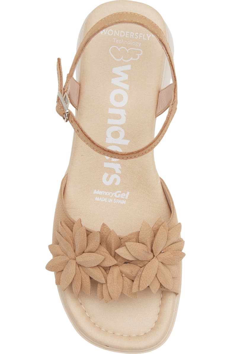 Wonders Flower Ankle Strap Slide Sandal, Alternate, color, Nubuk Sand