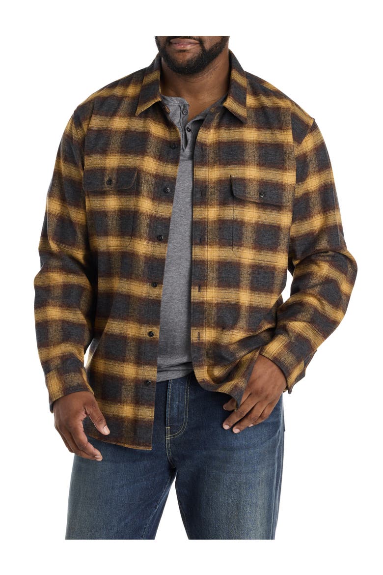 Big & Tall  Plaid Cloud Soft Flannel Sport Shirt, Alternate, color, RUST MULTI