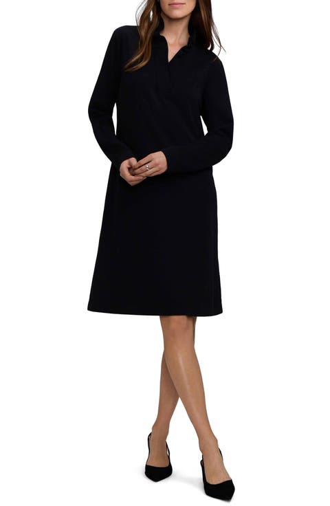 Tammy Long Sleeve Crepe Shirtdress