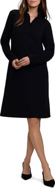 Foxcroft Tammy Long Sleeve Crepe Shirtdress
