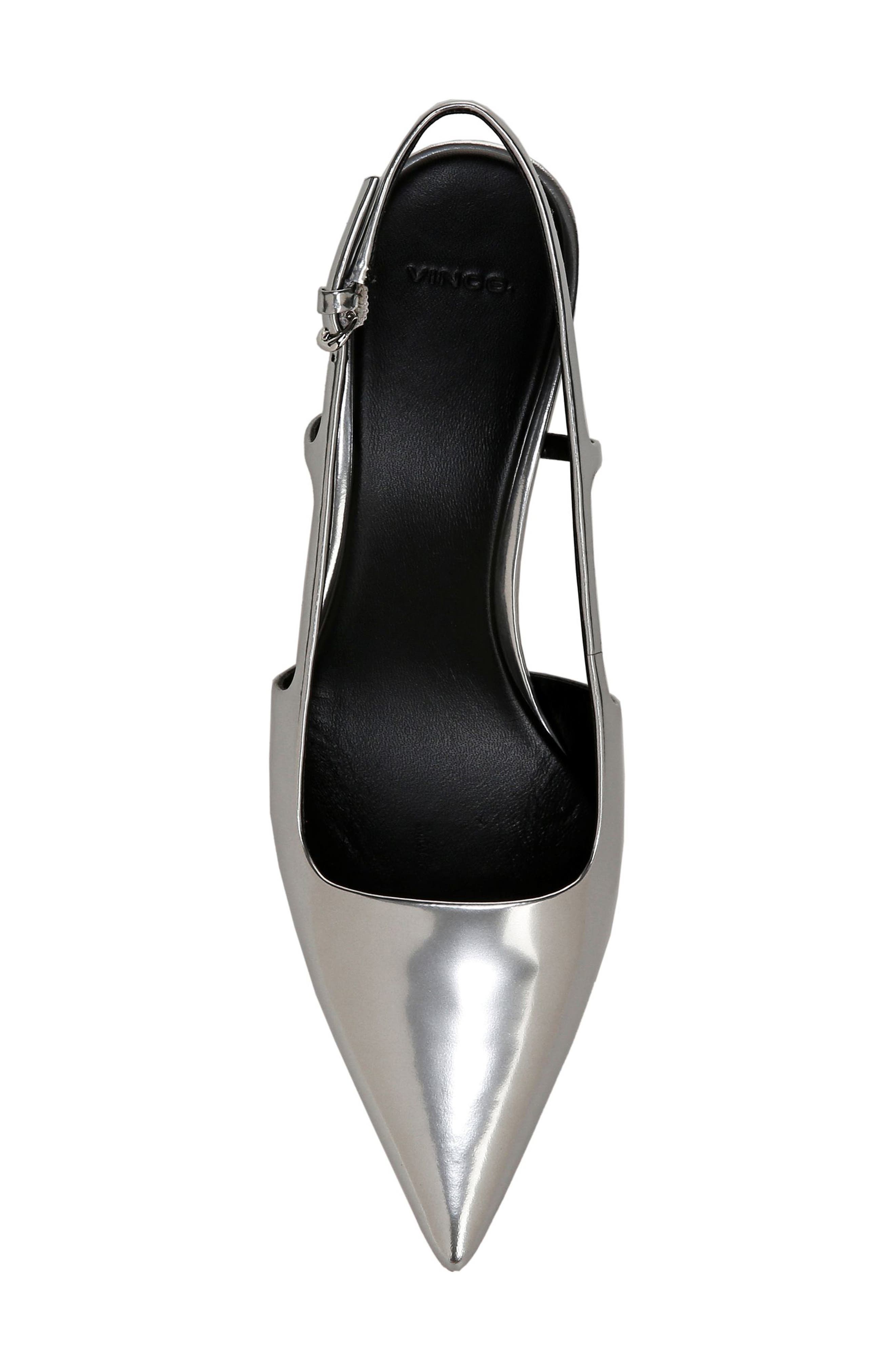 Vince Bianca Slingback Pointed Toe Pump, Alternate, color, Silver
