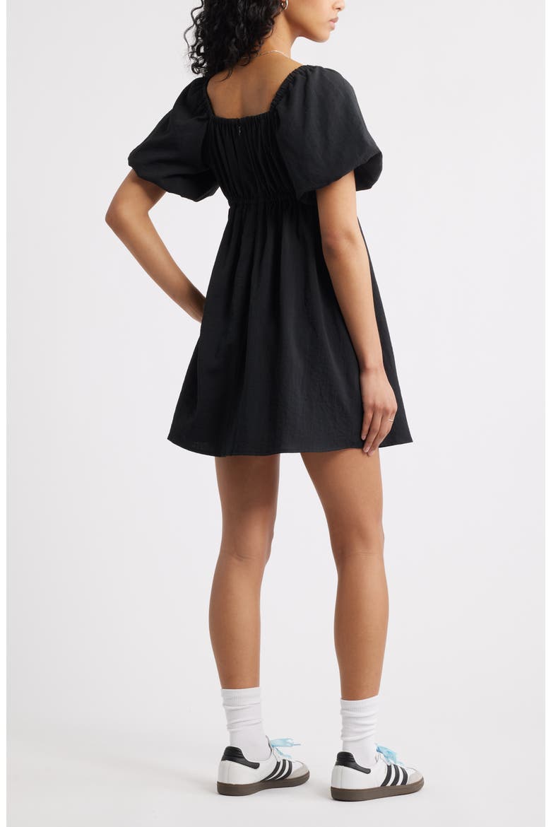 Puff Sleeve Minidress, Alternate, color, BLACK NIGHT
