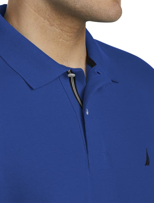 Nautica Big & Tall Stretch Piqué Polo Shirt In Bright Cobalt