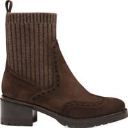 Santoni Women's suede low-heel ankle boot