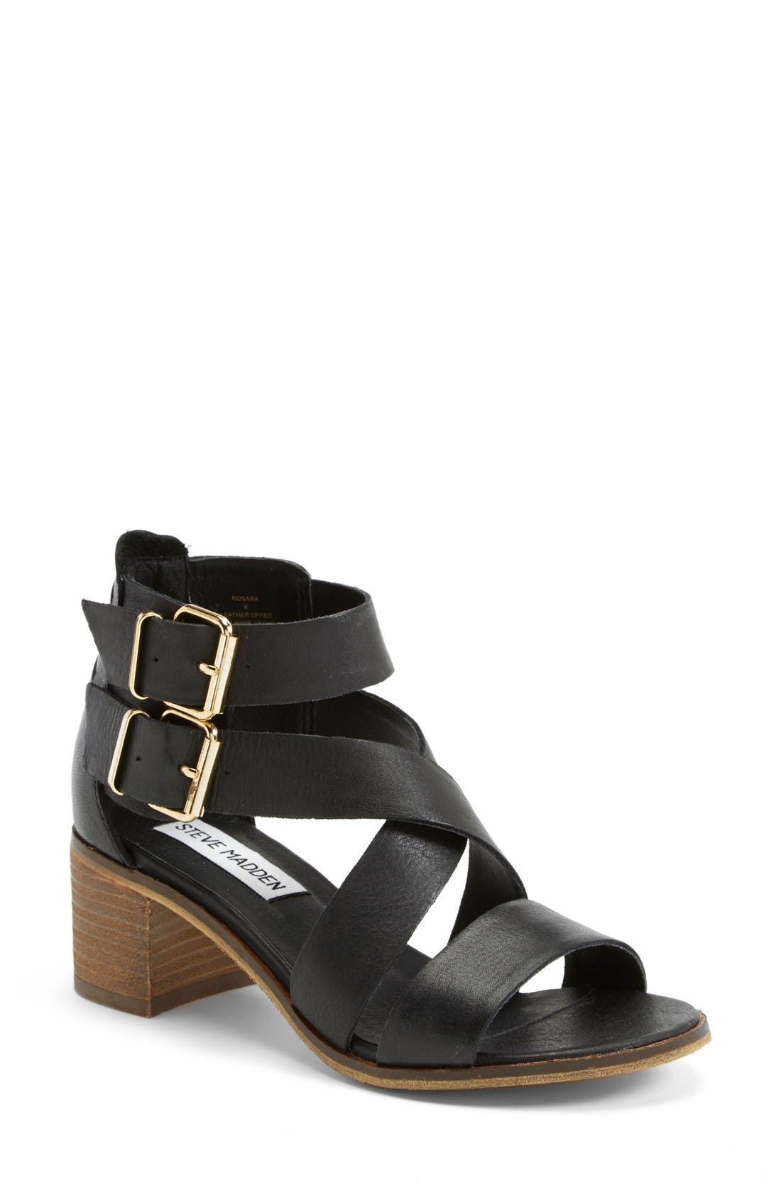 Steve Madden 'Rosana' Double Ankle Strap Leather Sandal, Main, color, 