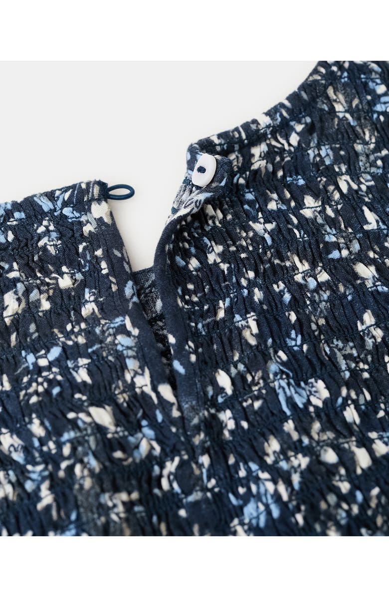 MANGO TEEN Smocked Long Sleeve Dress, Alternate, color, Navy