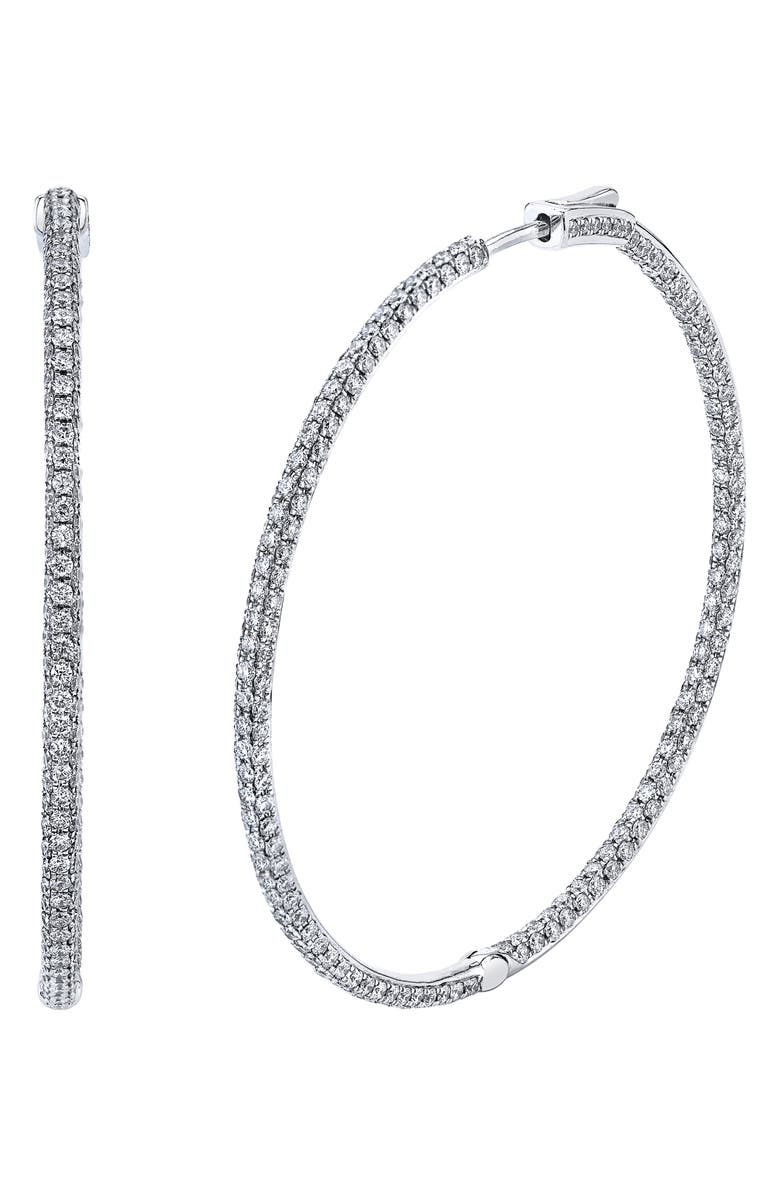 Bony Levy Diamond Inside Out Hoop Earrings, Main, color, 