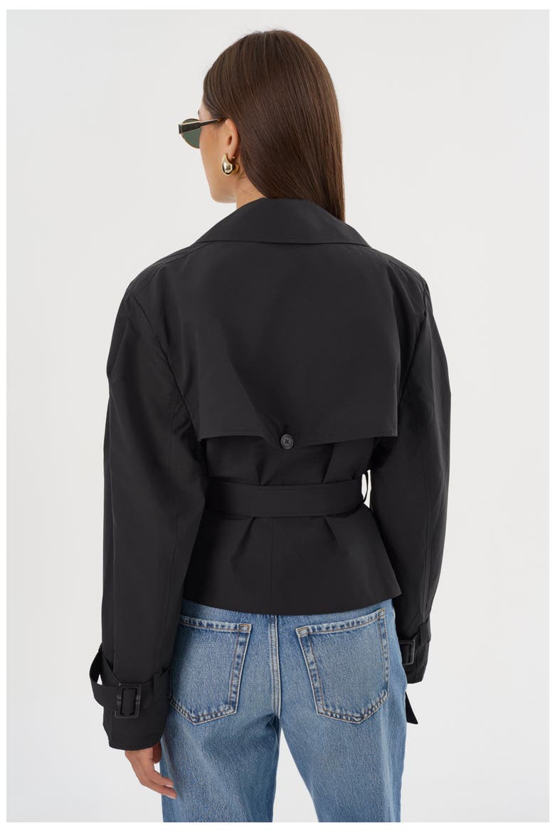 Quinn | Cropped Trench Coat, Alternate, color, Black