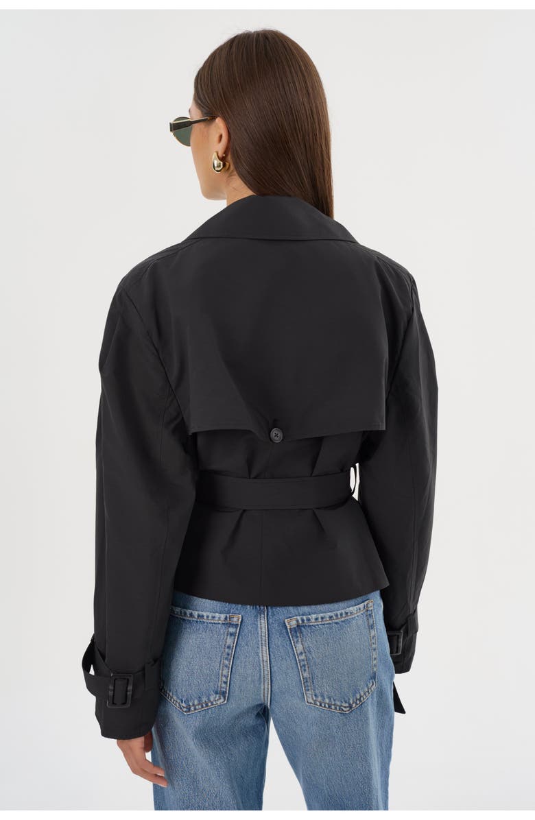 LAMARQUE Quinn | Cropped Trench Coat, Alternate, color, Black
