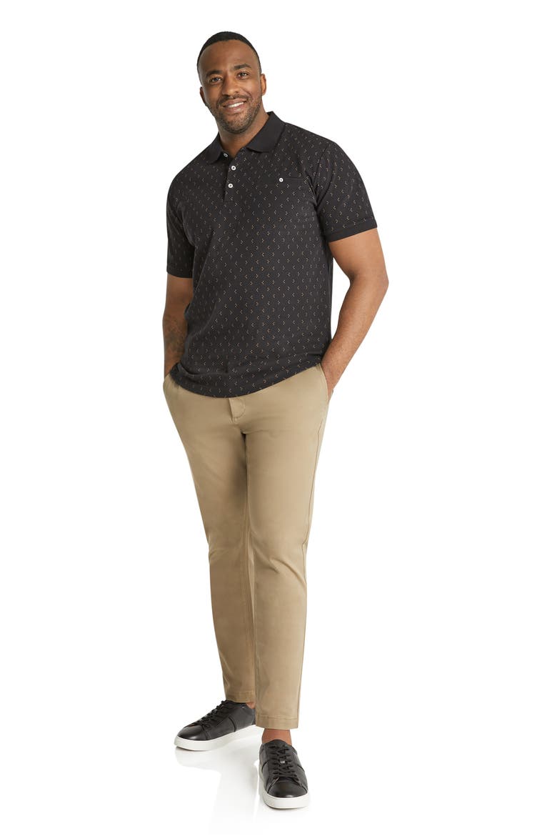 Callan Geometric Print Pocket Polo , Alternate, color, BLACK