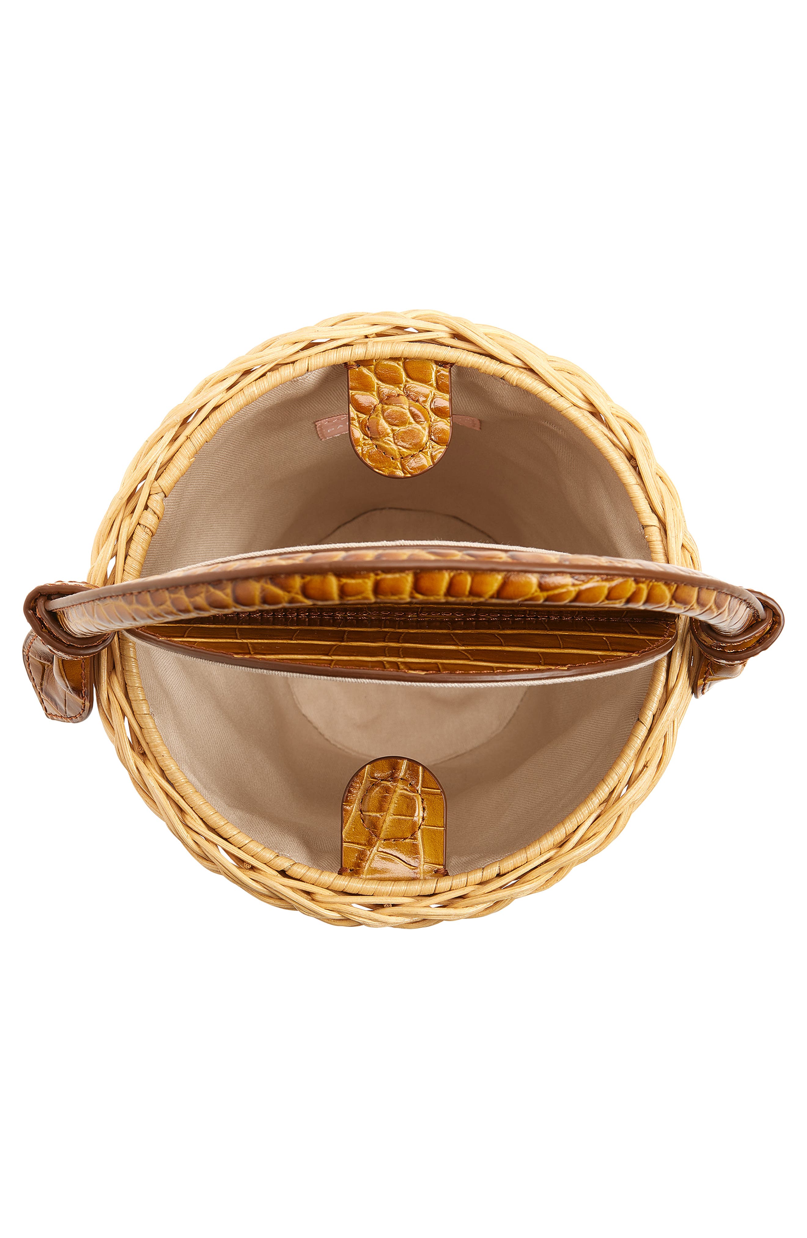 Pamela Munson The Jane Cognac Rattan Shoulder Bag, Alternate, color, Natural/ Cognac