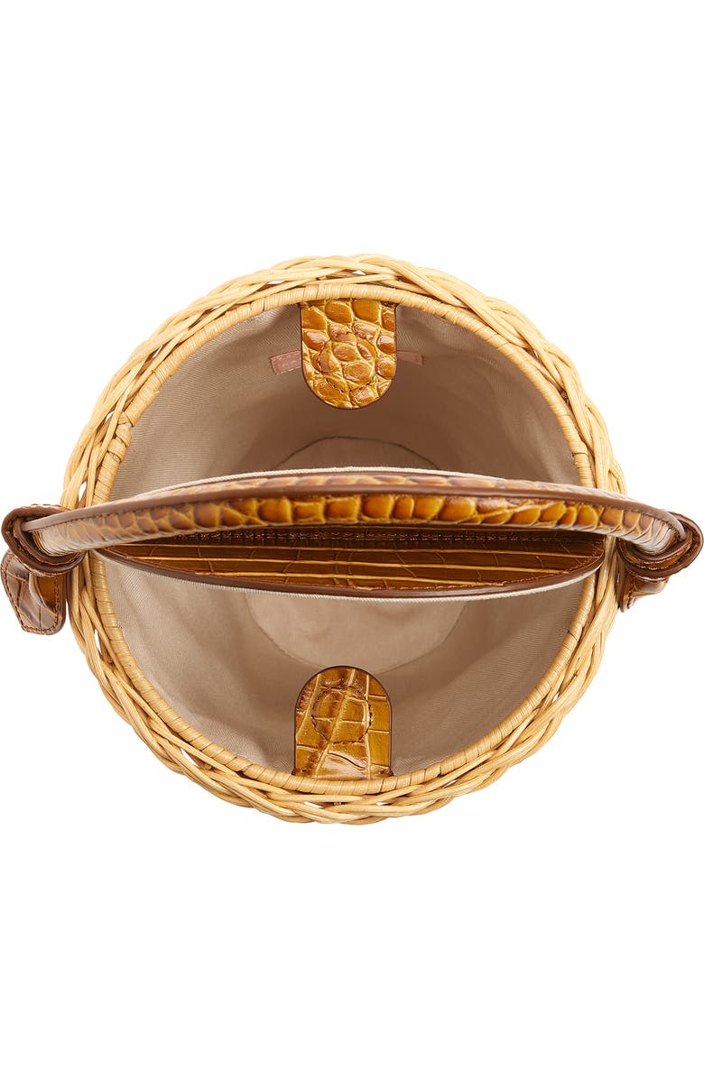 Pamela Munson The Jane Cognac Rattan Shoulder Bag, Alternate, color, Natural/ Cognac