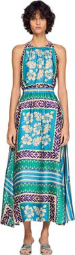 SANDRO Floral print maxi dress