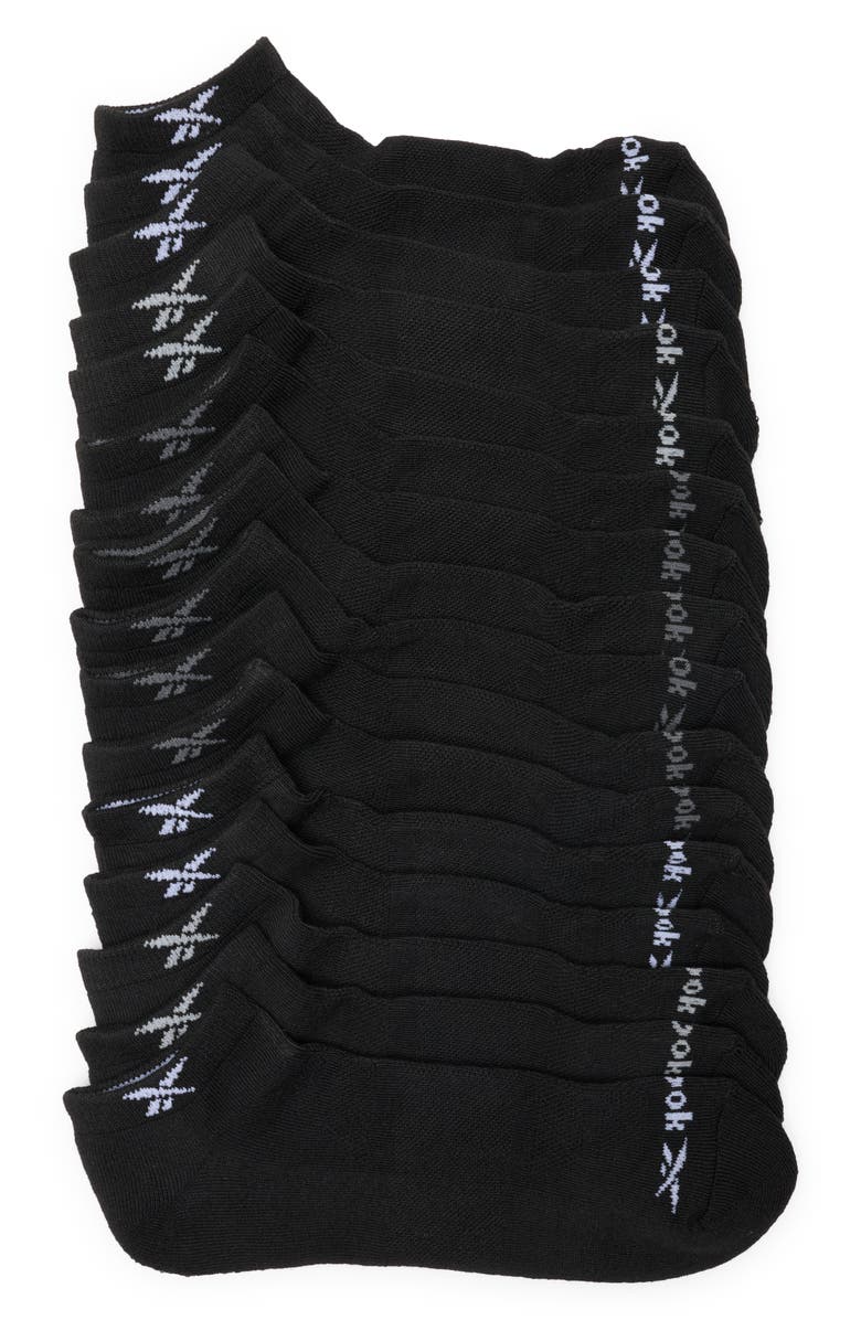 Reebok 8-Pack Half Terry Low Cut Socks, Main, color, Black