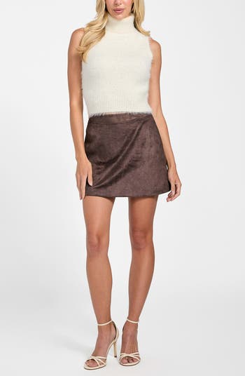 Mei Fuzzy Sleeveless Crop Turtleneck Sweater
