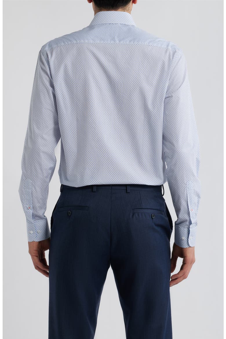 Paris Modern Fit Neat Geometric Print Cotton Dress Shirt, Alternate, color, WHITE