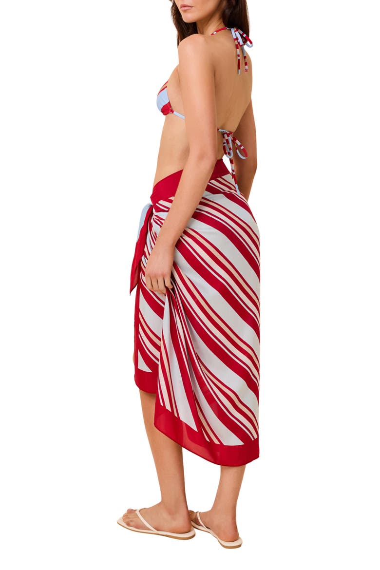 The Long Stripe Pareo, Alternate, color, CRANBERRY MULTI