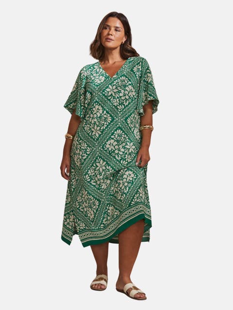 Bandana Print T-shirt Midi Dress