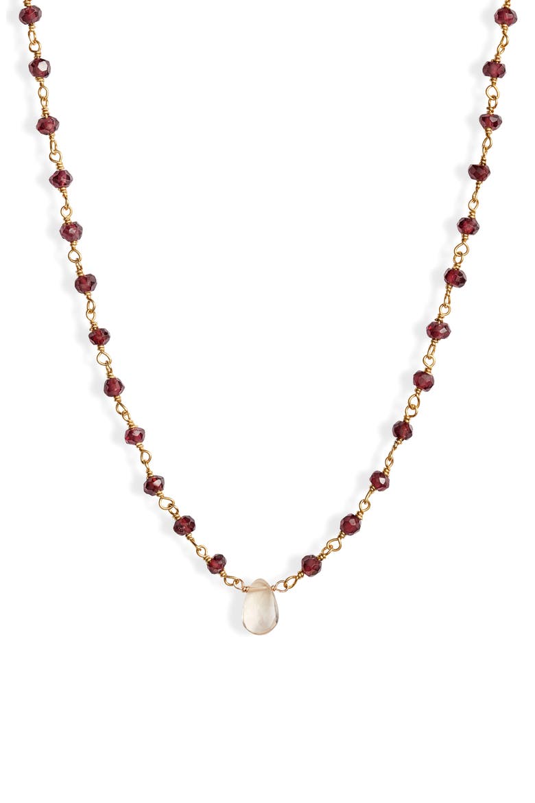 era rae Semiprecious Stone Collar Necklace, Main, color, GARNET