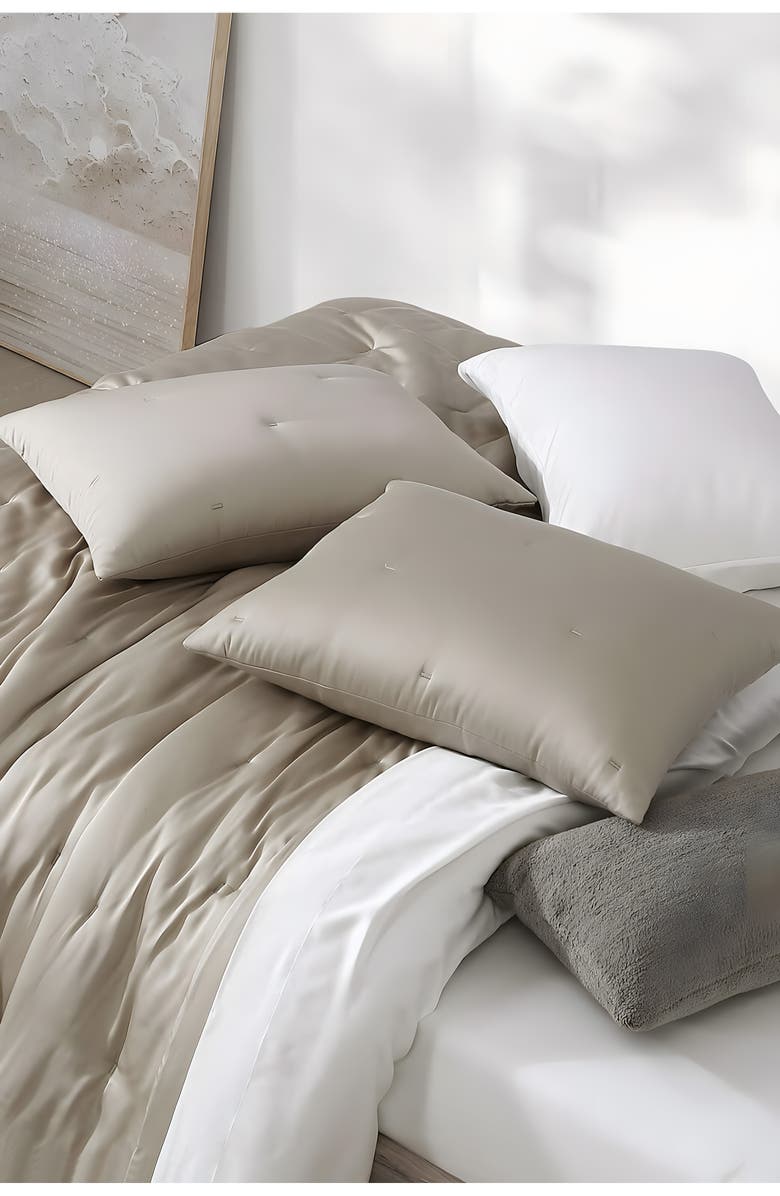 Sunday Citizen Silky Stitch Set of 2 Pillow Shams, Alternate, color, Sandstone