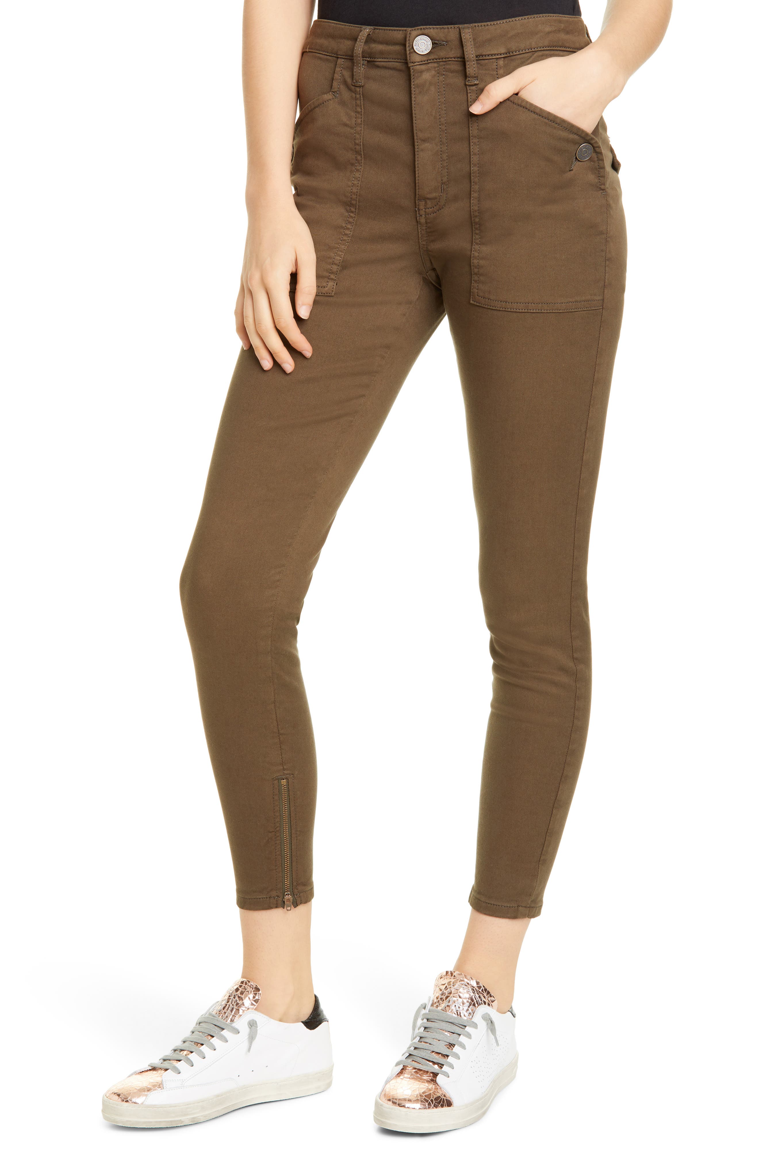 Joie Keena Zip Cuff Cotton Blend Pants (Women) | Nordstromrack