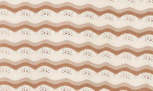 Adrianna Papell Wavy Stripe Pointelle Sweater