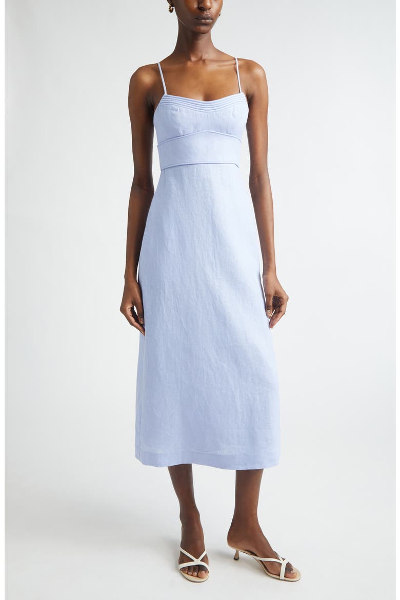 Kindred Spirit Luna Linen Midi Dress, Main, color, SKY