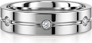 Bliss Diamond Men's 3/8ct Diamond 6.5mm Comfort Fit Ring Polished Tungsten Wedding Band