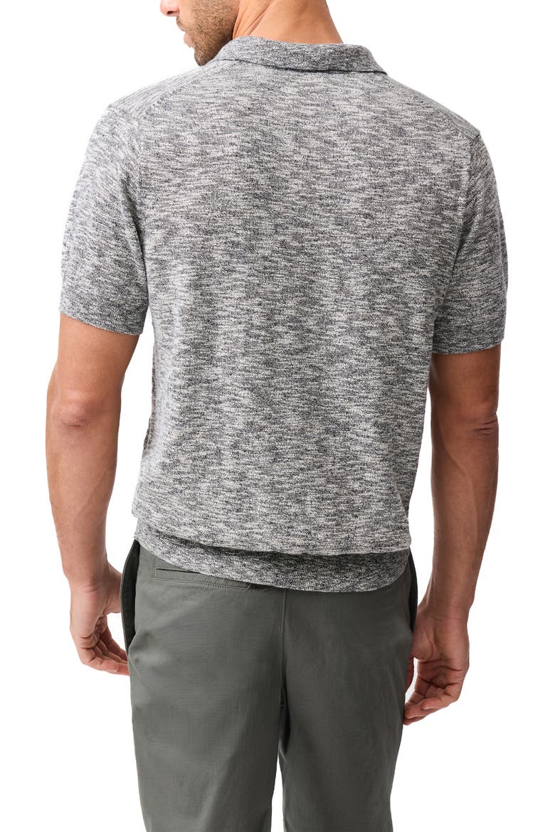 Poison Bay Linen & Cotton Slub Polo, Alternate, color, BLACK PEARL