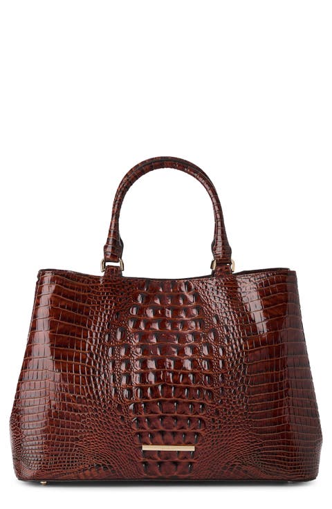 Denise Croc Embossed Leather Tote