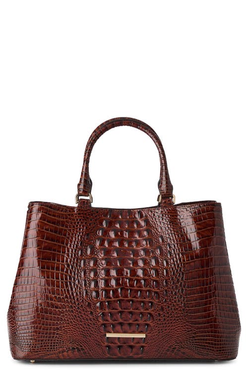 Brahmin Denise Croc Embossed Leather Tote In Brown
