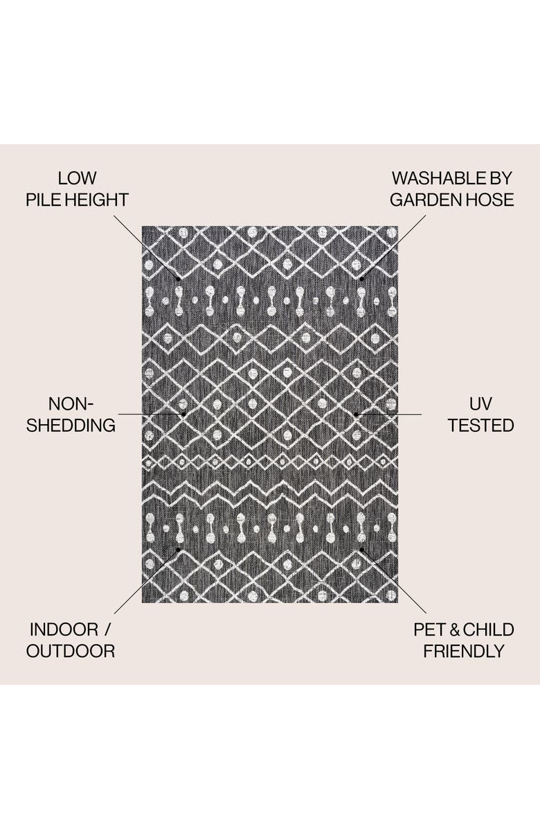 JONATHAN Y Nokat  Bohemian Indoor/Outdoor Area Rug, Alternate, color, Black/Ivory