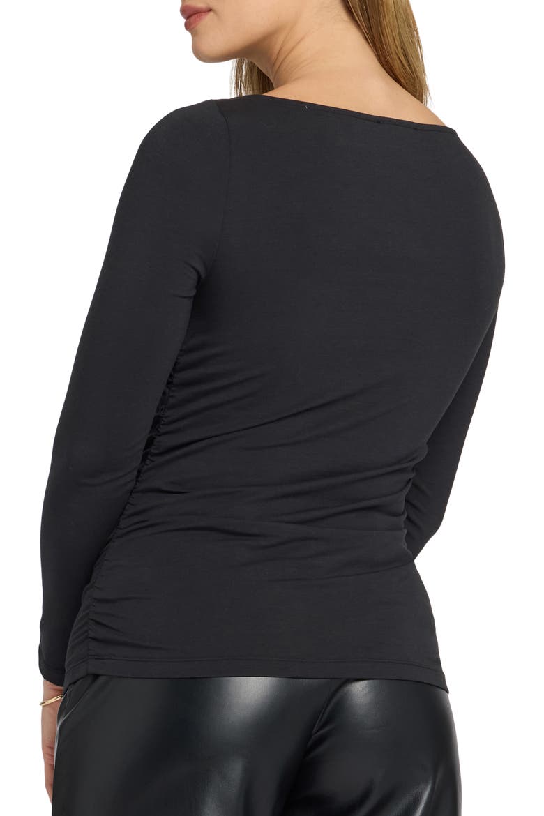 Bateau Neck Knit Top, Alternate, color, BLACK