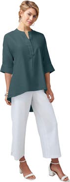 Jessica London Hi-Low Linen Tunic