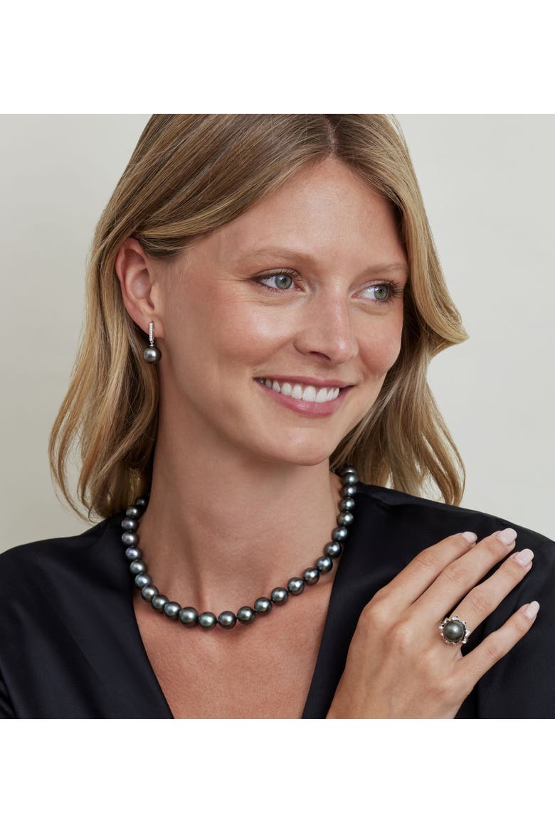 10-11mm Tahitian South Sea Pearl Necklace - AAA Quality, Alternate, color, White Gold Clasp