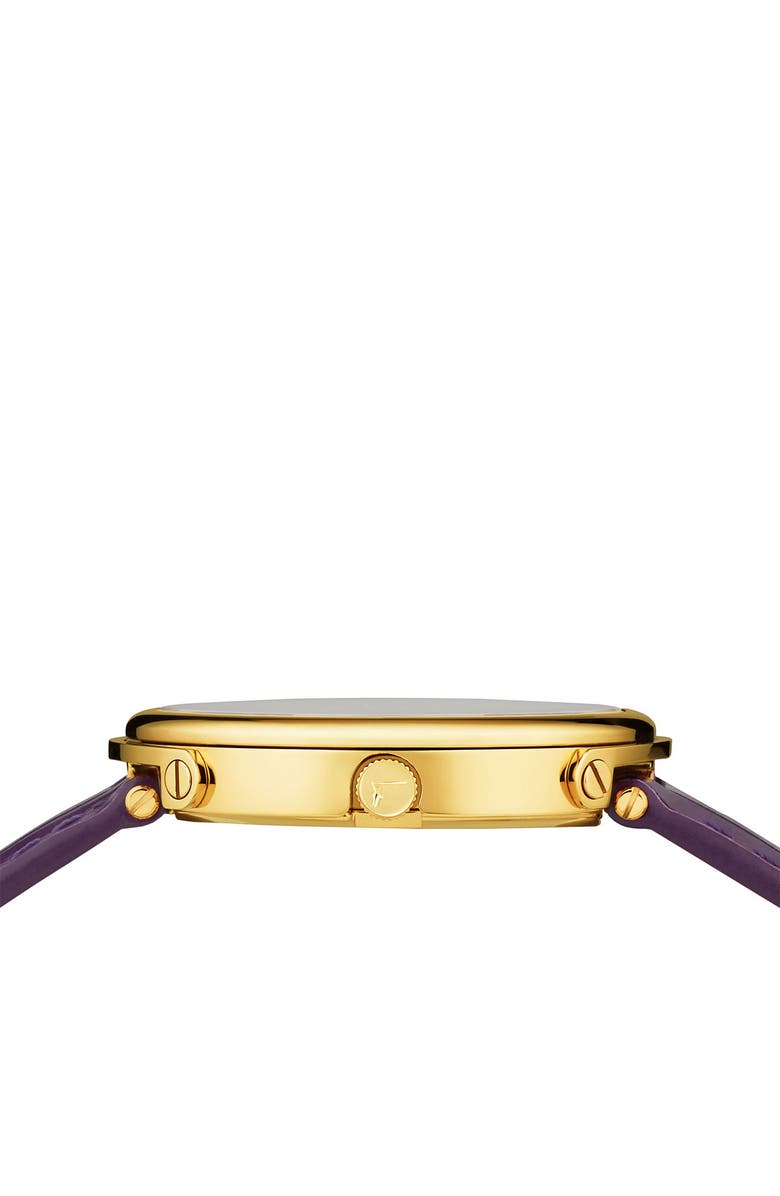 FERRAGAMO Women's Logomania Croc Embossed Leather Strap Quartz Watch, 35mm, Alternate, color, 