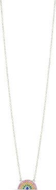 Sterling Forever Shades of Rainbow Cubic Zirconia Pendant Necklace