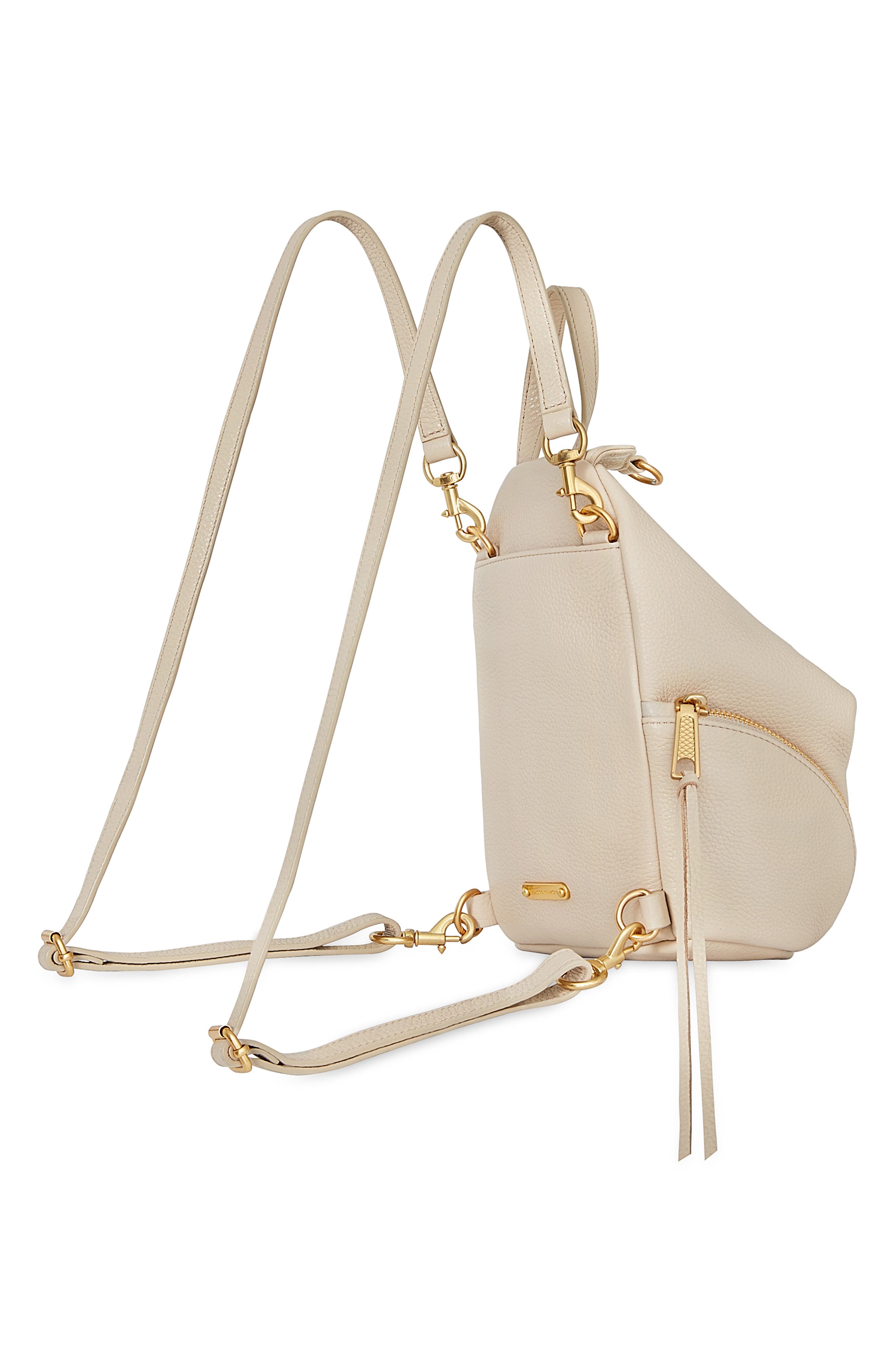 Rebecca Minkoff Mini Julian Pebbled Leather Convertible Backpack, Alternate, color, 