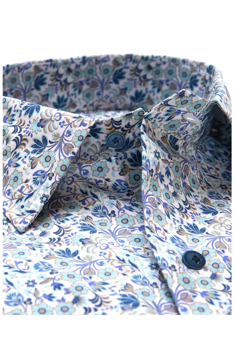 Fusion Floral Dress Shirt, Alternate, color, WHITE/ BLUE